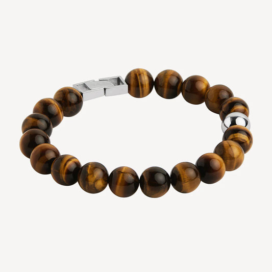 ATLAS MEN'S 10MM BEADED TIGER EYE BRACELET