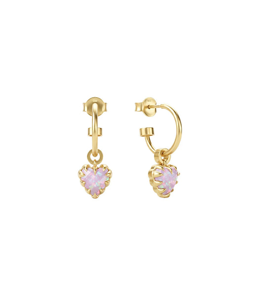 LOVE CLAW ANCHOR EARRINGS PINK BELLO OPAL