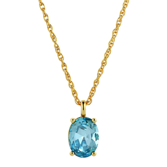 BARGA SHINY GOLD AQUA NECKLACE