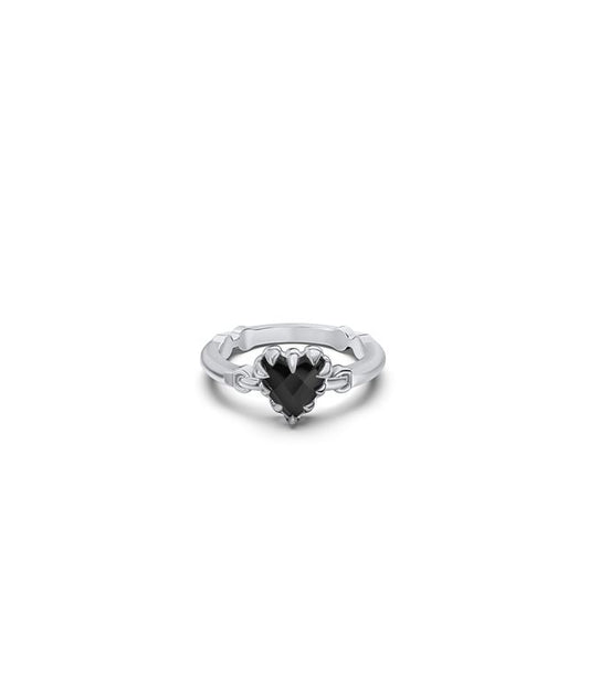 LOVE CLAW BAR RING ONYX