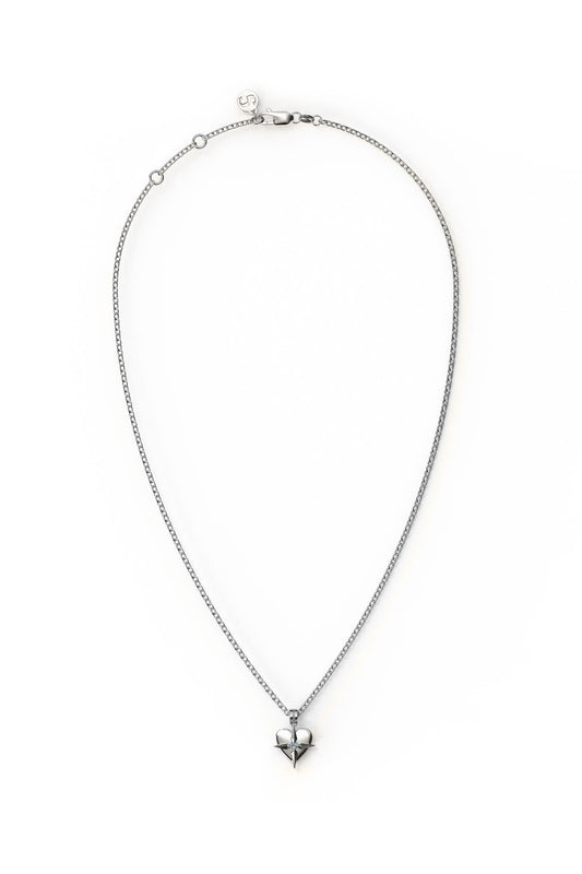BIRTHSTONE HEART NECKLACE MARCH