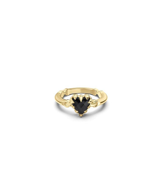 LOVE CLAW BAR RING ONYX