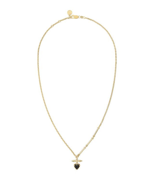 LOVE CLAW FOB NECKLACE ONYX