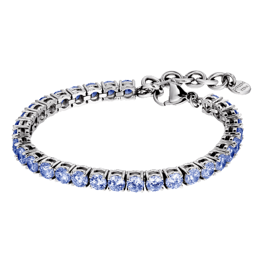 COBRA SHINY SILVER LIGHT BLUE BRACELET