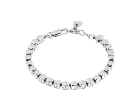 CORY SHINY SILVER CRYSTAL BRACELET