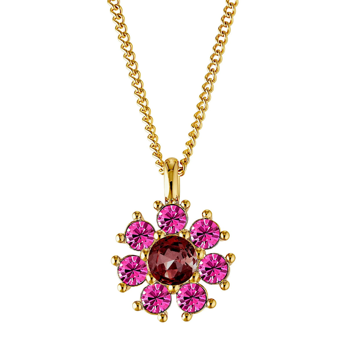 DELISE SHINY GOLD PINK/WINE NECKLACE