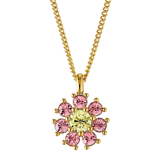 DELISE SHINY GOLD YELLOW/ROSE NECKLACE
