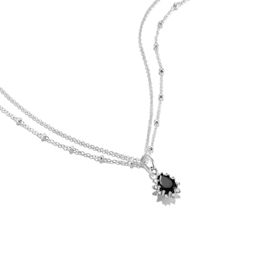 VINTAGE ROMANCE DOUBLE ROW BLACK NECKLACE