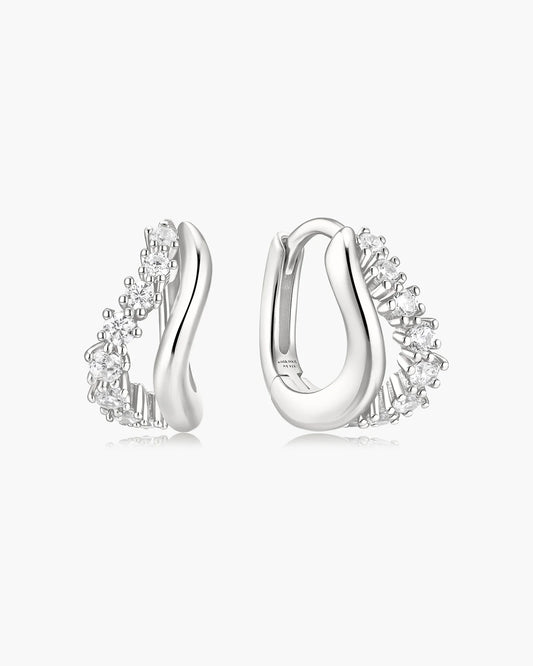 FAIRY DUET WAVE HUGGIE HOOP EARRINGS