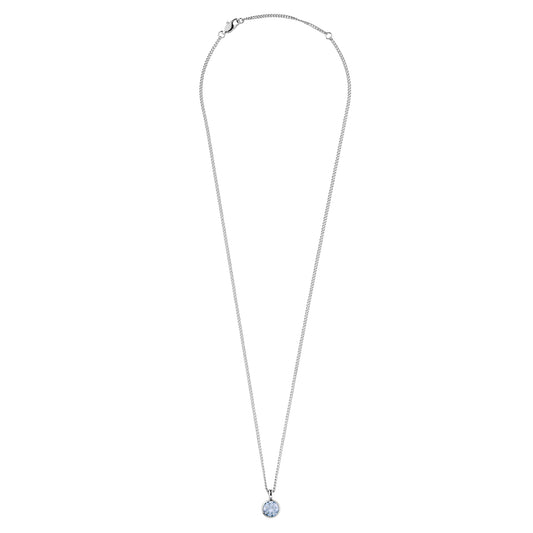 ETTE SHINY SILVER LIGHT BLUE NECKLACE