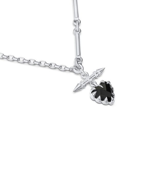 LOVE CLAW FOB NECKLACE ONYX