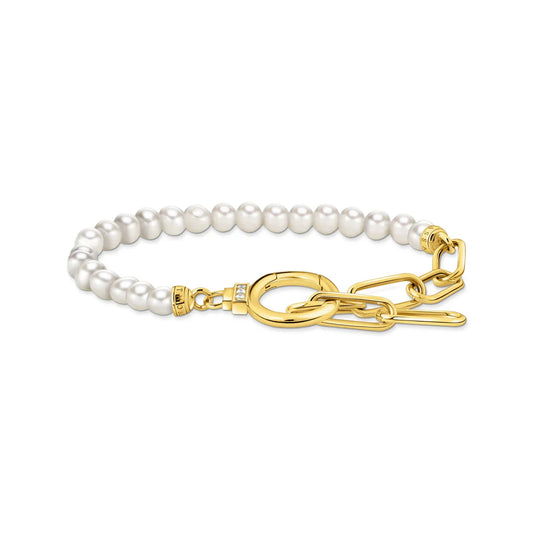 COSMIC FRESHWATER PEARL GOLDEN BEAD BRACELET
