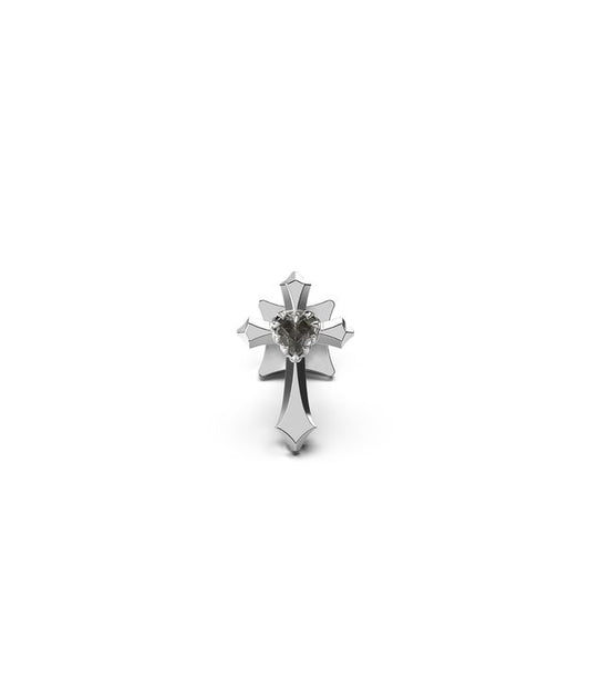 SINGLE GOTHIC CROSS FLATBACK EARRING