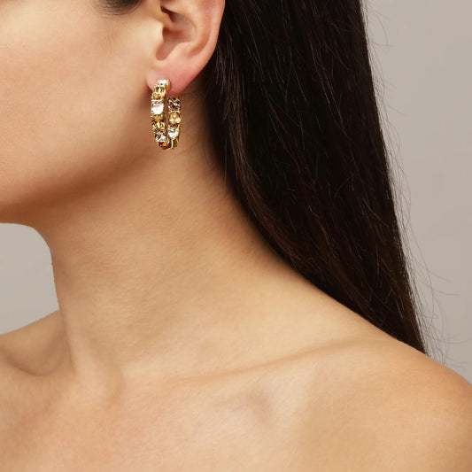 GRETIA SHINY GOLD GOLDEN EARRINGS