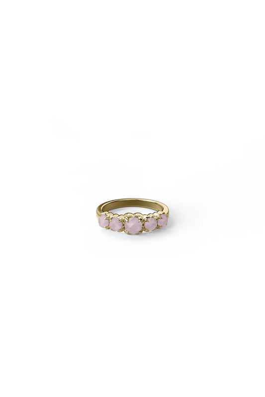 HALO CLUSTER RING ROSE QUARTZ