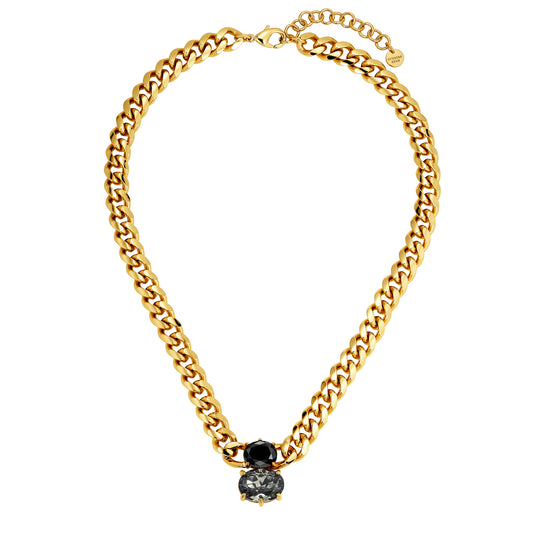 HOLL SHINY GOLD BLACK GREY NECKLACE