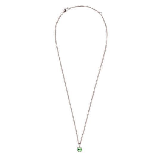 JEMMA SHINY SILVER LIGHT GREEN NECKLACE