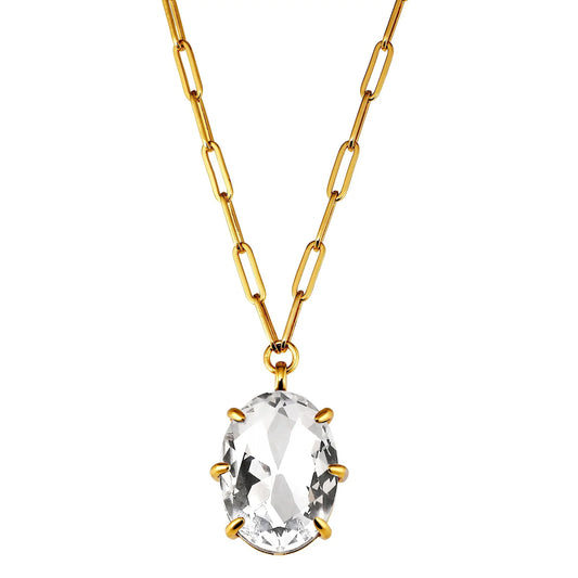 KALLY SHINY GOLD CRYSTAL NECKLACE