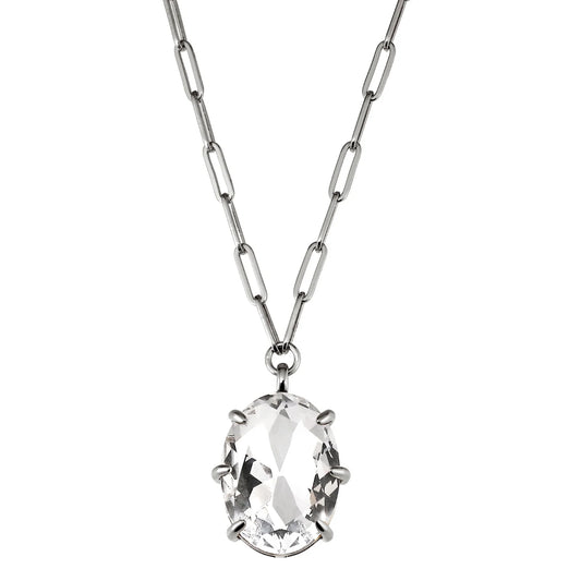 KALLY SHINY SILVER CRYSTAL NECKLACE
