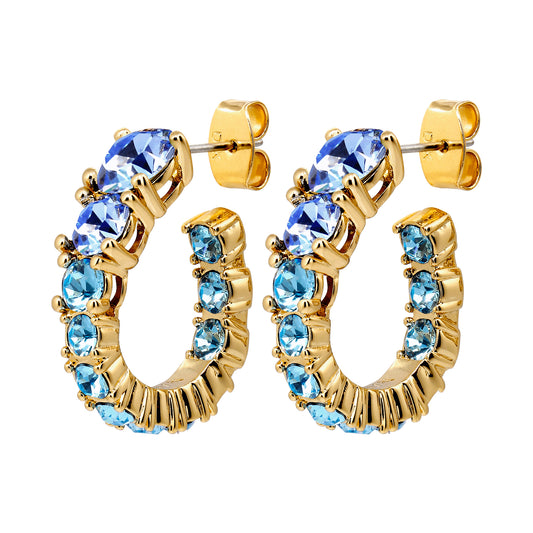 KOLOS SHINY GOLD AQUA EARRINGS