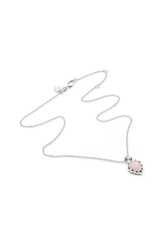 LOVE CLAW NECKLACE ROSE QUARTZ