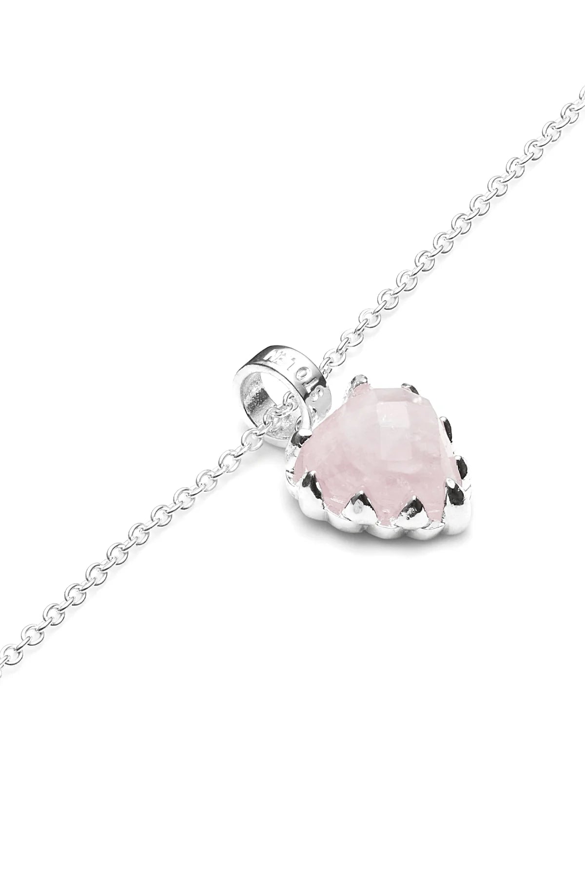 LOVE CLAW NECKLACE ROSE QUARTZ