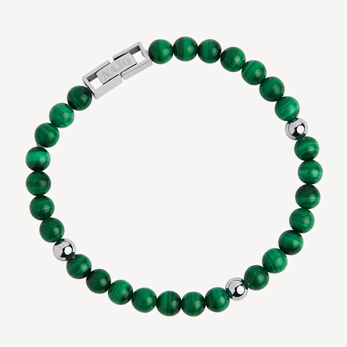 ATLAS MEN'S 6MM BEADED MALACHITE BRACELET
