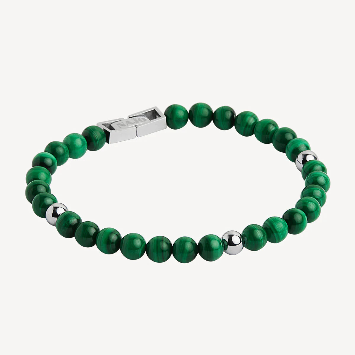 ATLAS MEN'S 6MM BEADED MALACHITE BRACELET