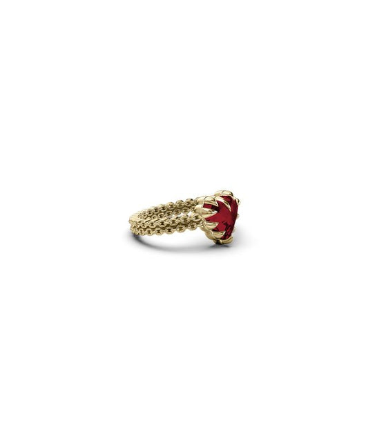 MINI LOVE CLAW RING GARNET