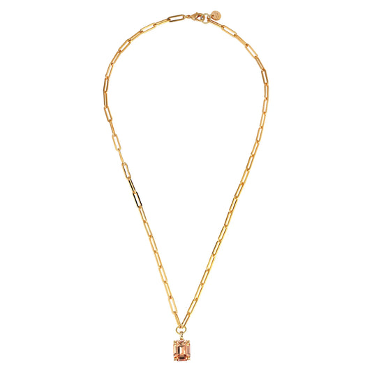 OCTA SHINEY GOLD PEACH NECKLACE