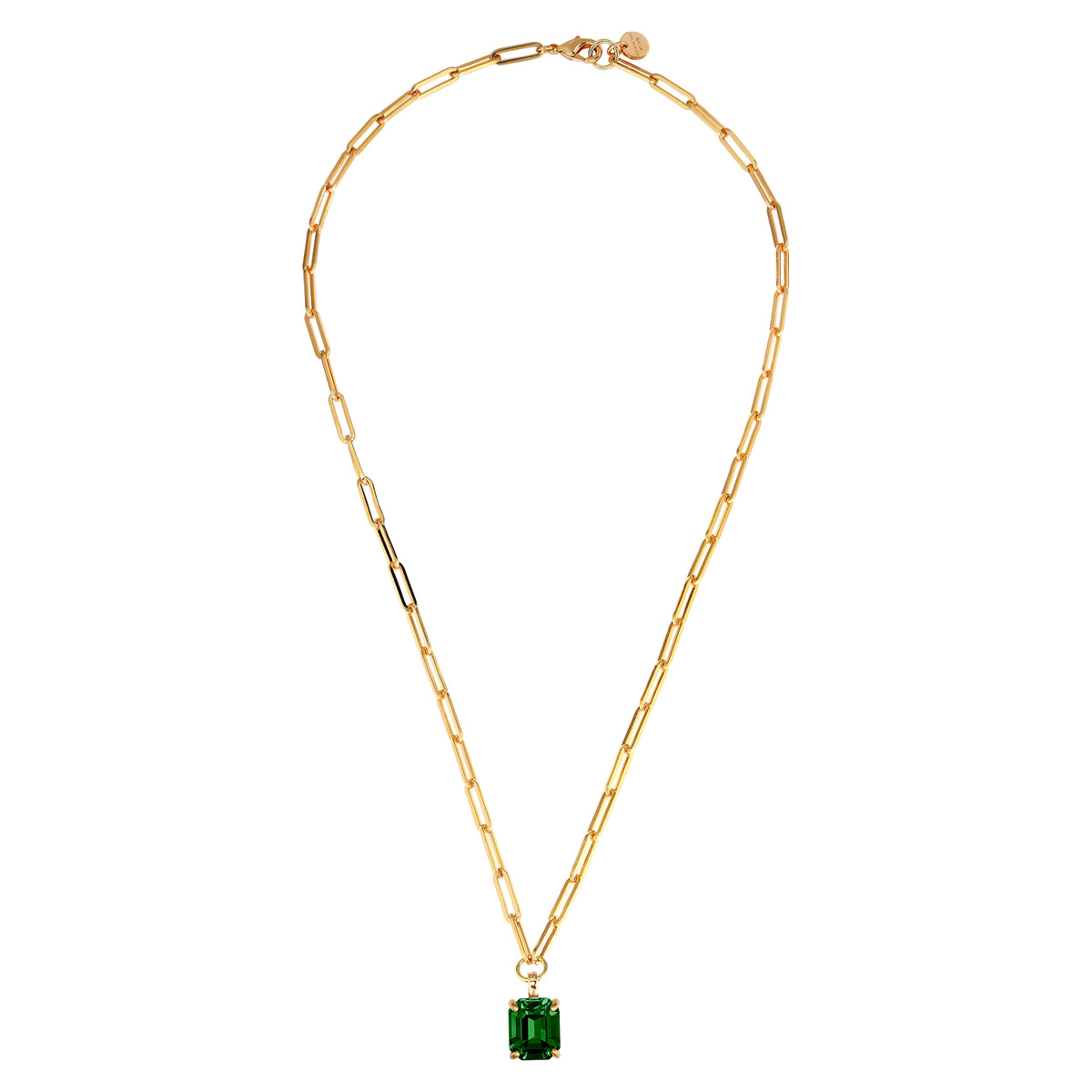 OCTA SHINY GOLD EMERALD NECKLACE