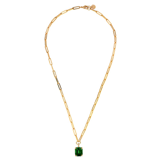 OCTA SHINY GOLD EMERALD NECKLACE