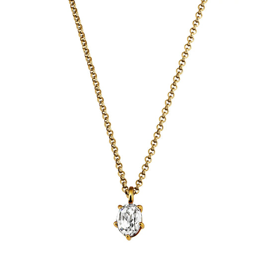 ORB SHINY GOLD CRYSTAL NECKLACE