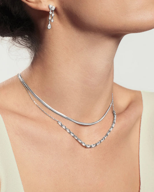 WANDERER OVAL HALF-TENNIS NECKLACE
