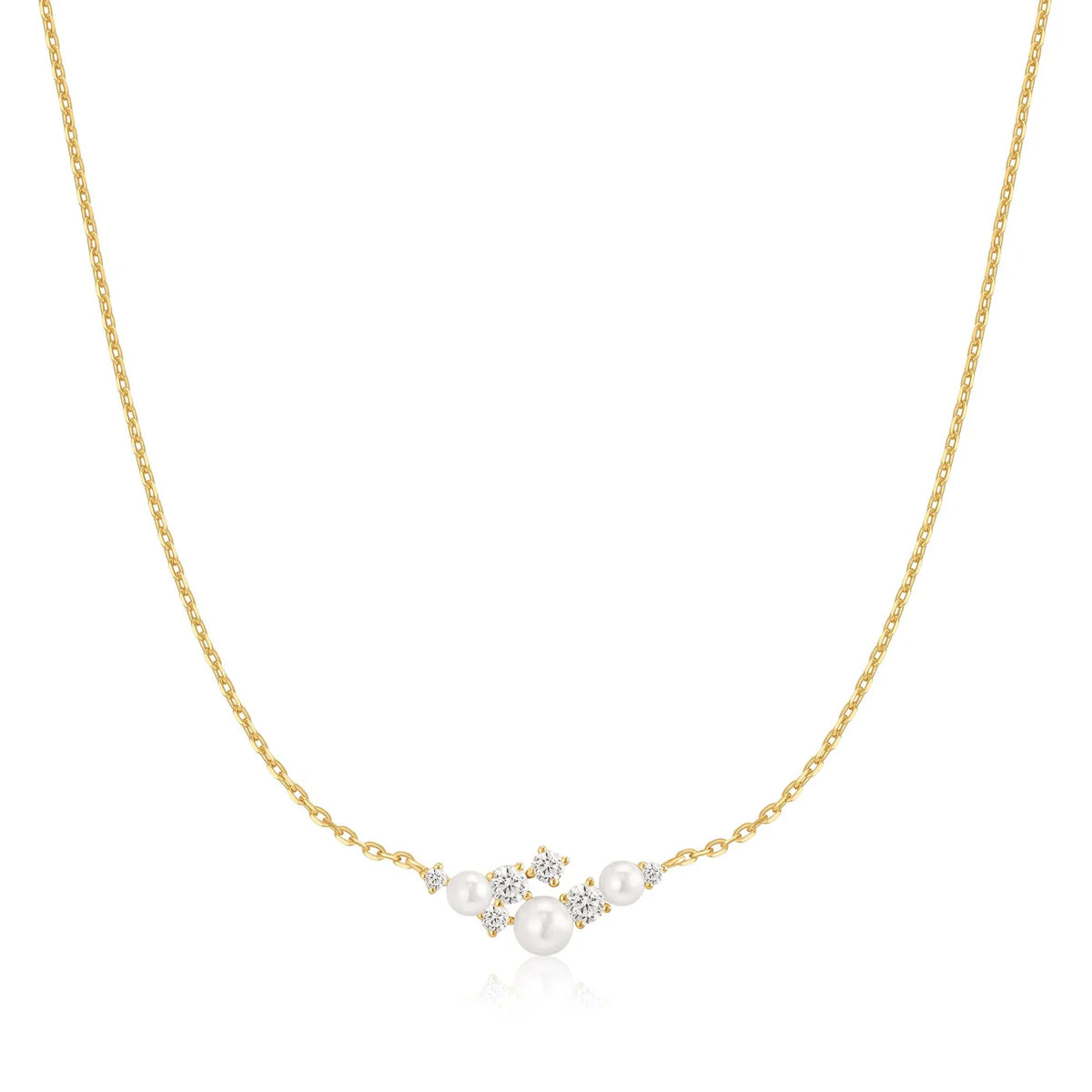 STAR SHELL PEARL CLUSTER NECKLACE