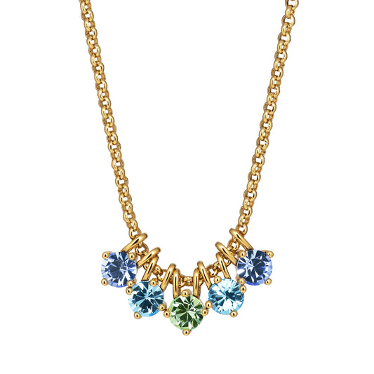PHILA SHINY GOLDEN AQUA NECKLACE