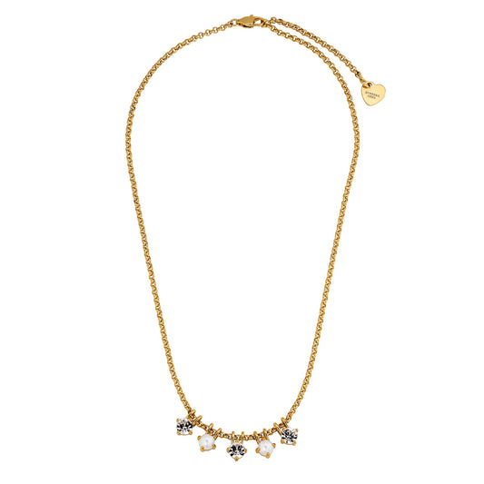 PHILA SHINY GOLDEN CRYSTAL/PEARL NECKLACE