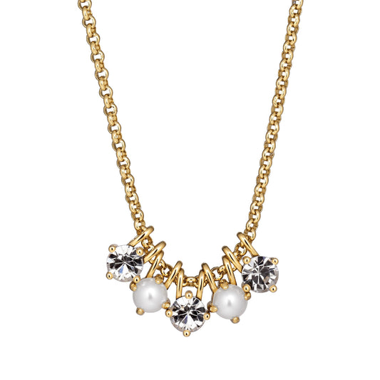 PHILA SHINY GOLDEN CRYSTAL/PEARL NECKLACE