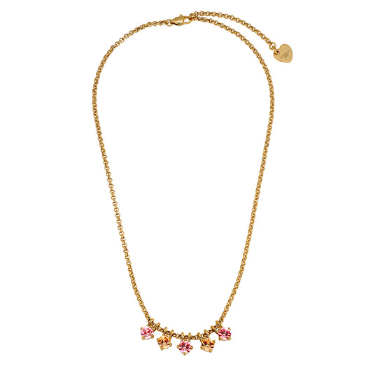 PHILA SHINY GOLD LIGHT ROSE NECKLACE