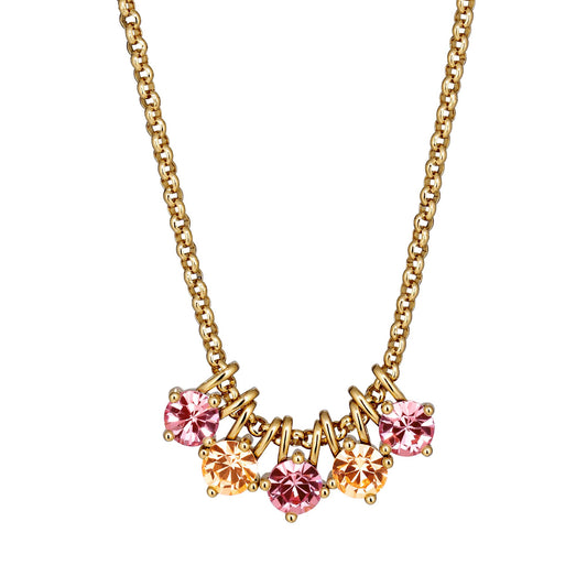 PHILA SHINY GOLD LIGHT ROSE NECKLACE