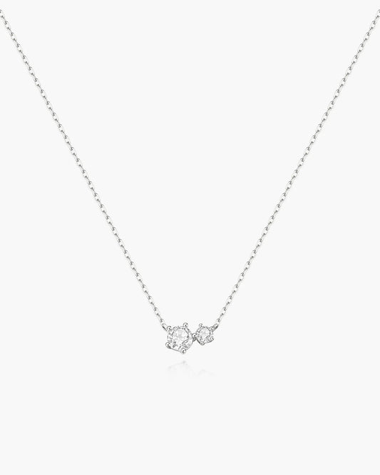 FAIRY PRONG SET DUO NECKLACE