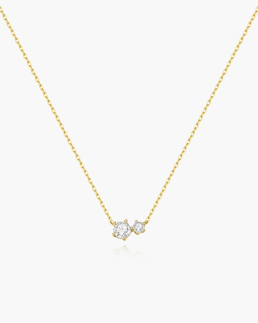 FAIRY PRONG SET DUO NECKLACE