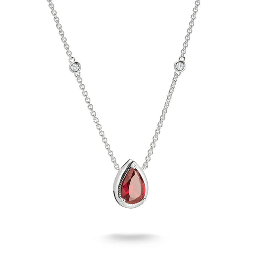 ELYNDRA RED TEARDROP NECKLACE