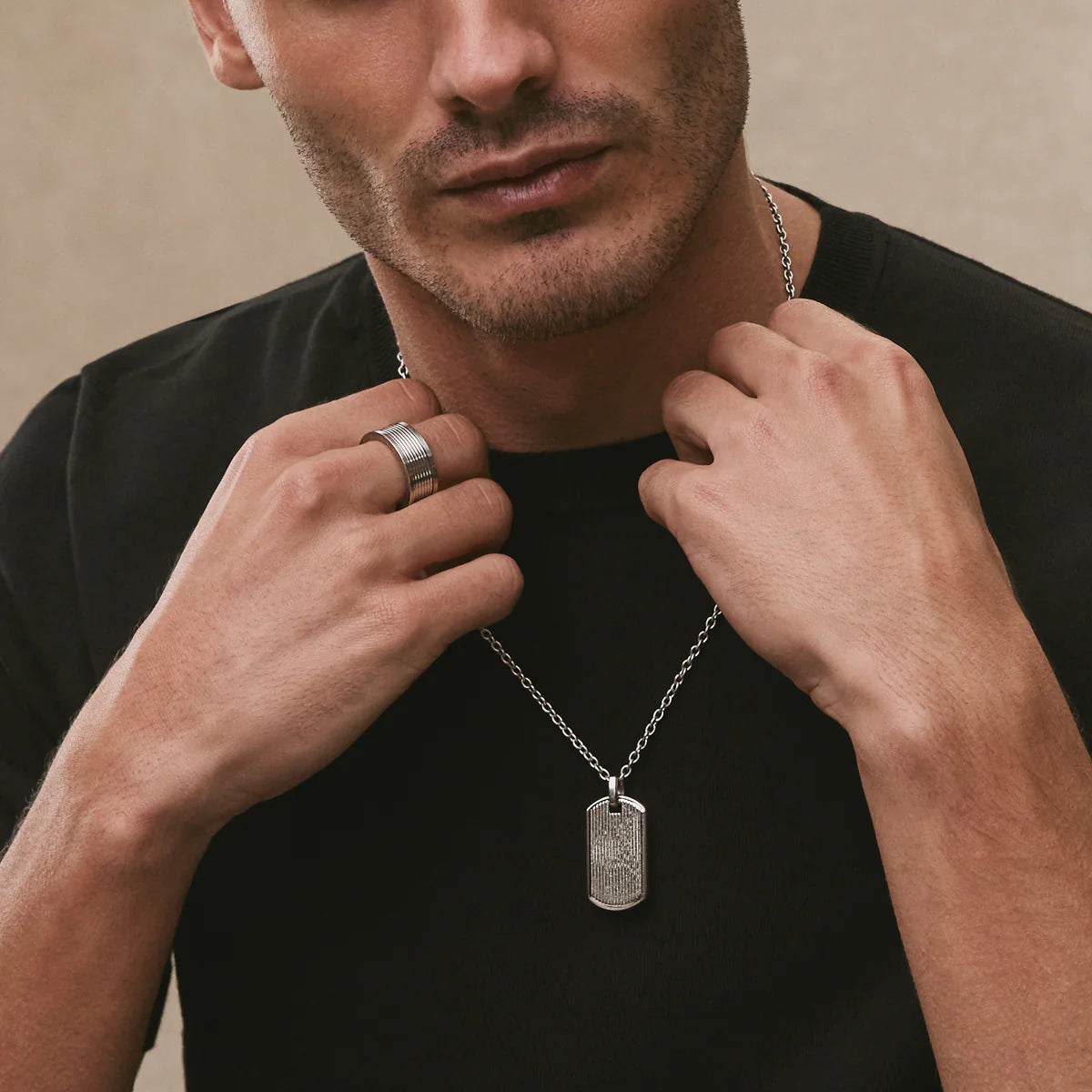 ROCCA MEN'S DOG TAG NECKLACE