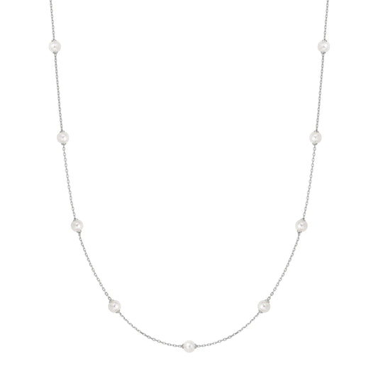 DAINTY PEARL STATION CHAIN NECKLACE