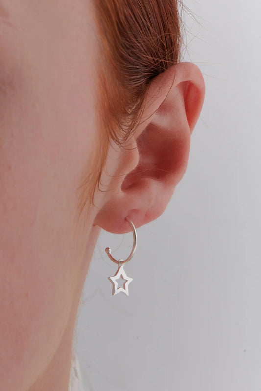 STAR HOOP EARRINGS