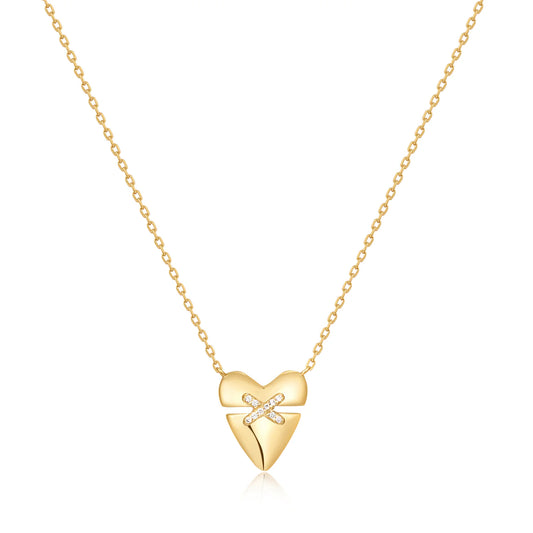 TWINKLE HEART KISS PAVE NECKLACE