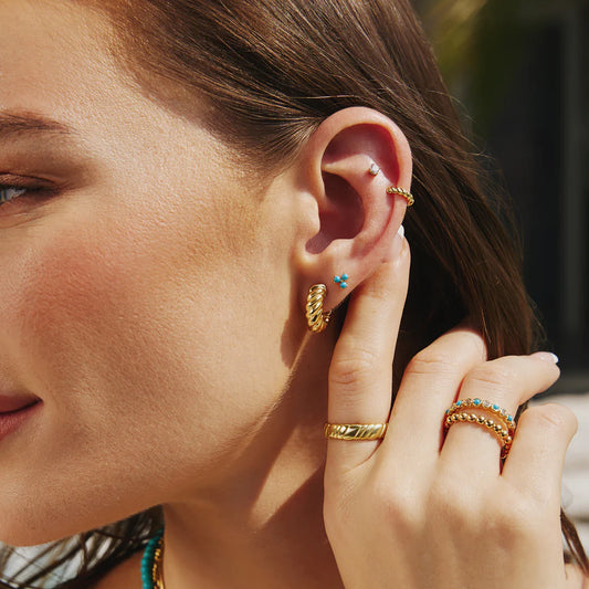 VOYAGER TURQUOISE LOTUS STUDS