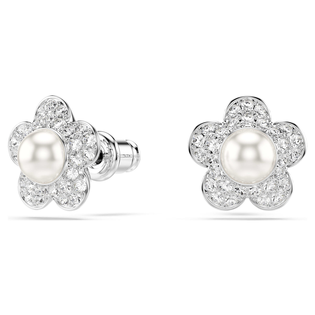 ARIANA GRANDE X STUD EARRINGS FLOWER - WHITE, RHODIUM