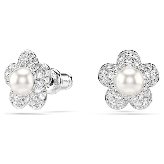ARIANA GRANDE X STUD EARRINGS FLOWER - WHITE, RHODIUM